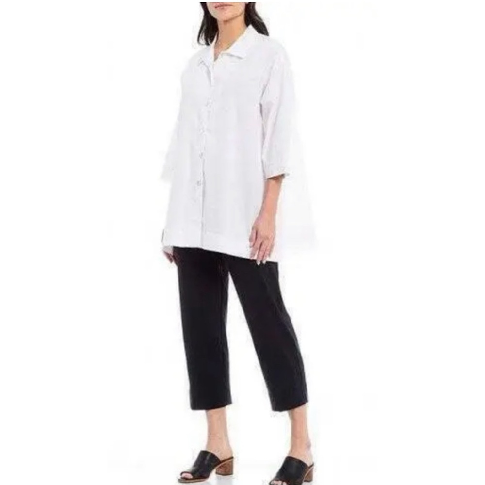 Bryn Walker XL Gordon button up tunic white blouse NWOT Bust apx 29 Length 31